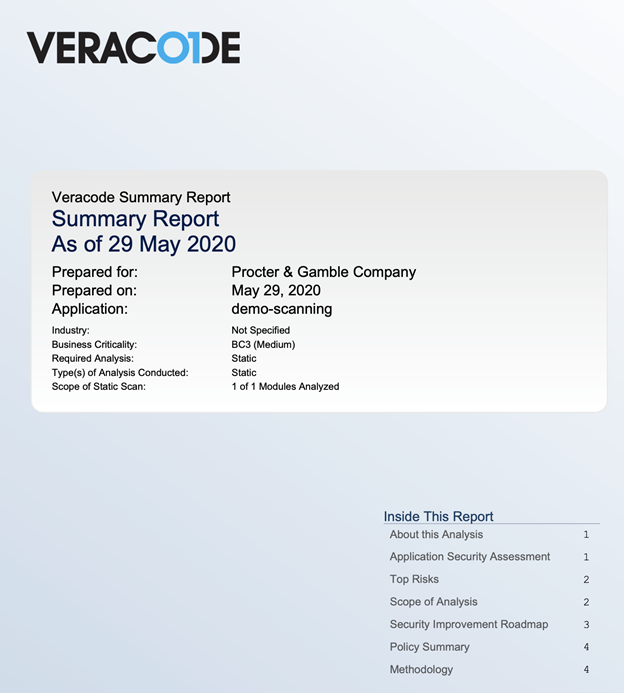 Veracode Summary Report