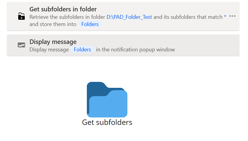 Folder Action in PAD