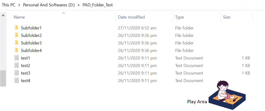 Folder Action in PAD
