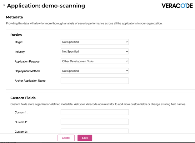 Veracode Application Demo Scanning